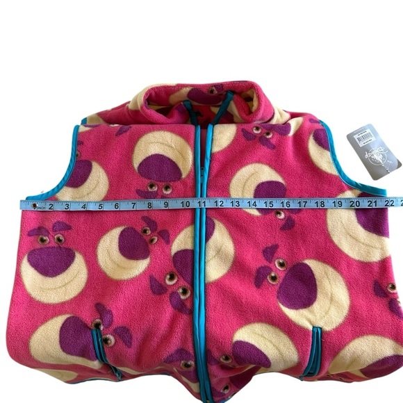 NWT Disney Parks size Large Pink Toy Story Lotso Fleece Zip Up Vest Jacket New - Picture 3 of 6